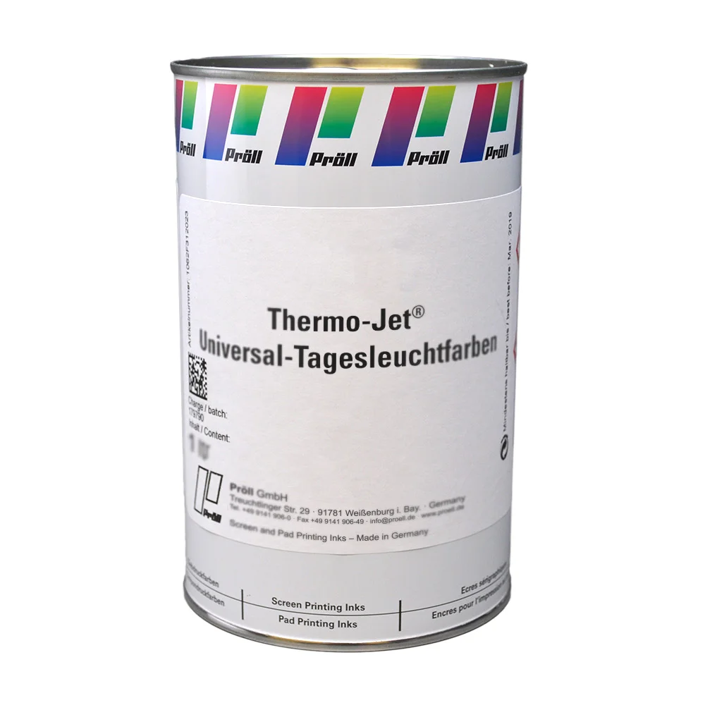 farba Thermo Jet Universal Tagesleuchtfarben Farby sitodrukowe rozpuszczalnikowe sitodruk przemysłowy